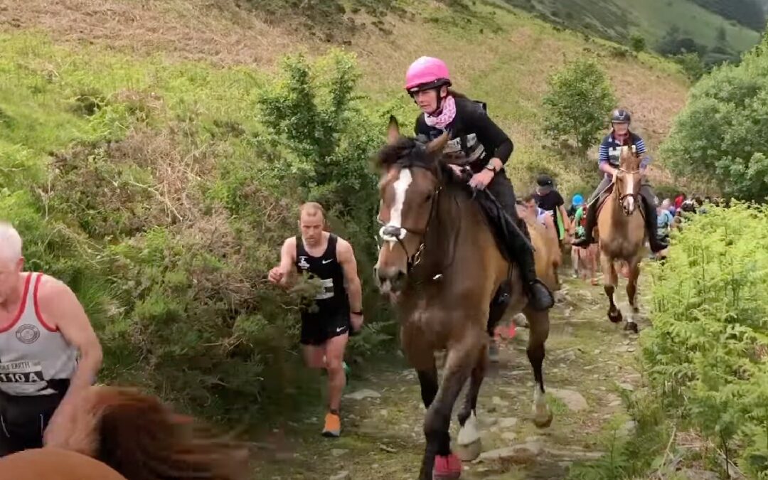 Man v Horse race in Wales, UK, in which a fast man beat a horse